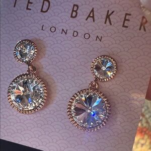 Ted Baker London Rose Gold and Crystal Drop Earrings